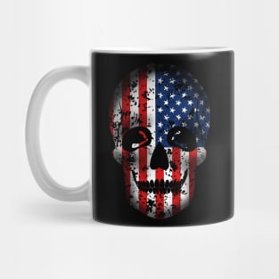 Distressed American flag and skull - USA Patriot Mug
